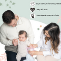 Family creating a memorable keepsake with a baby-safe casting kit for Mother's Day gifting.