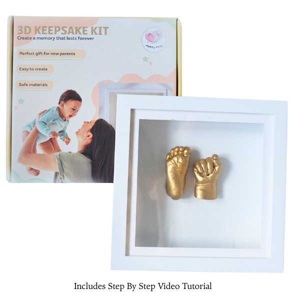 Made by Mindy 3D baby hand and foot casting kit Christmas edition – baby-safe keepsake frame gift set for new parents UK