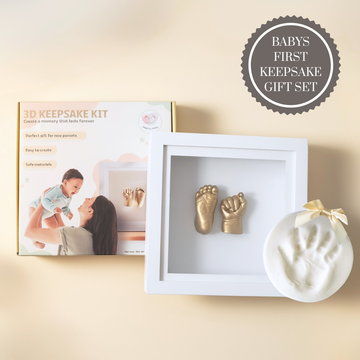 DIY 3D Baby Keepsake Kit + Clay Handprint Ornament – Memory Gift Bundle